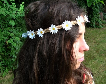 Simple White Daisy Flower Crown