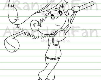 Digital Stamps-Little Golfer