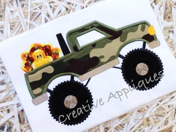 Turkey Monster Truck Applique Digital Machine by Creativeapplique