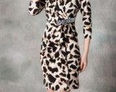 015.Vintage Leopard Printing Semi Formal Prom Tight One-piece Dress Novelty Trendy Style Lady's Clothing S-XXXL