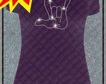Love Signs Shirt Rhinestone Template (Large for Apparel)
