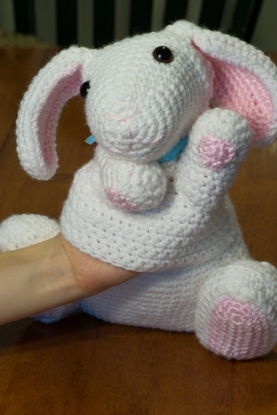 Crochet Bunny Puppet Pattern Full Body Hand by CrochetGateway