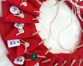 Advent calendar Christmas holiday countdown // 12 or 24 reusable felt envelopes vintage buttons, clothespins numbered tags Il_170x135