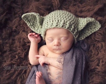 Baby Yoda Hat Star Wars Preemie Newborn 0 3m 6m Crochet Photo Prop Baby Clothes Boys Girls Gender Neutral Daddys Fathers Gift So Cute
