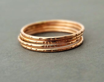 SALE 14k/10k Solid Gold Stacking Rings Ladies Gold Pinky