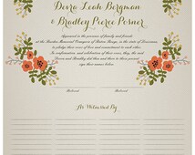 Popular items for quaker marriage certificate on Etsy