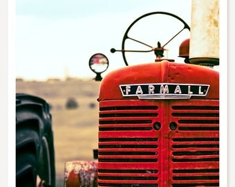 Farmall - Red Tractor Photo - Farm Photography - Red Tractor Wall Art - Tractor Print - Kids Wall Art - Color Photograph - Farmhouse Decor