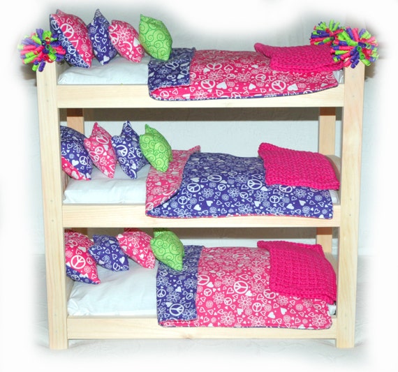 Triple Doll Bunk Bed Customize Peace American by GirlDollBeds