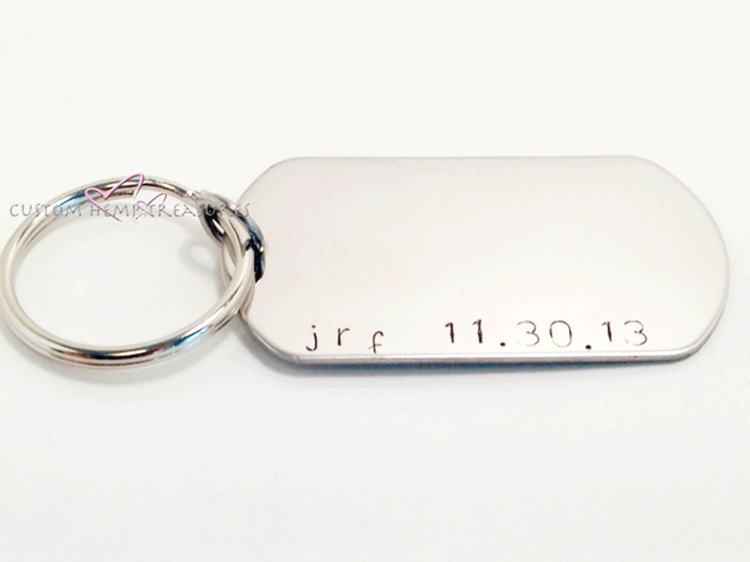 SALE Personalized Dog Tag Keychain by customhemptreasures on Etsy