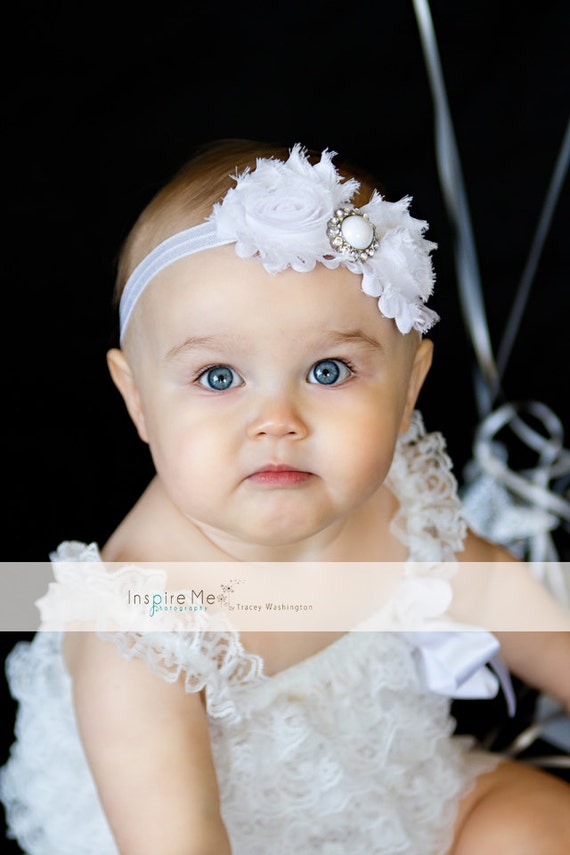 Items similar to White Headband, Headband ,Baby girl Headband,Newborn