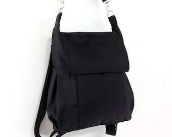 Canvas Bag Cotton bag diaper bag Shoulder bag Hobo bag Tote bag Messenger bag Purse Backpack Everyday bag Black Susie