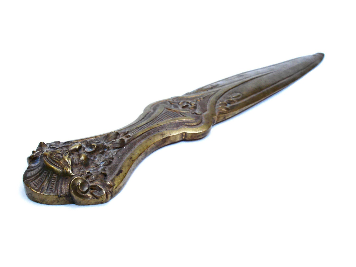 French Antique bronze Letter Opener. Signed by LeBonheurDuJour
