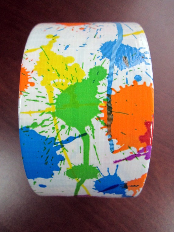 Splatter Print Duck Brand Duct Tape / Colored Paint Splash on