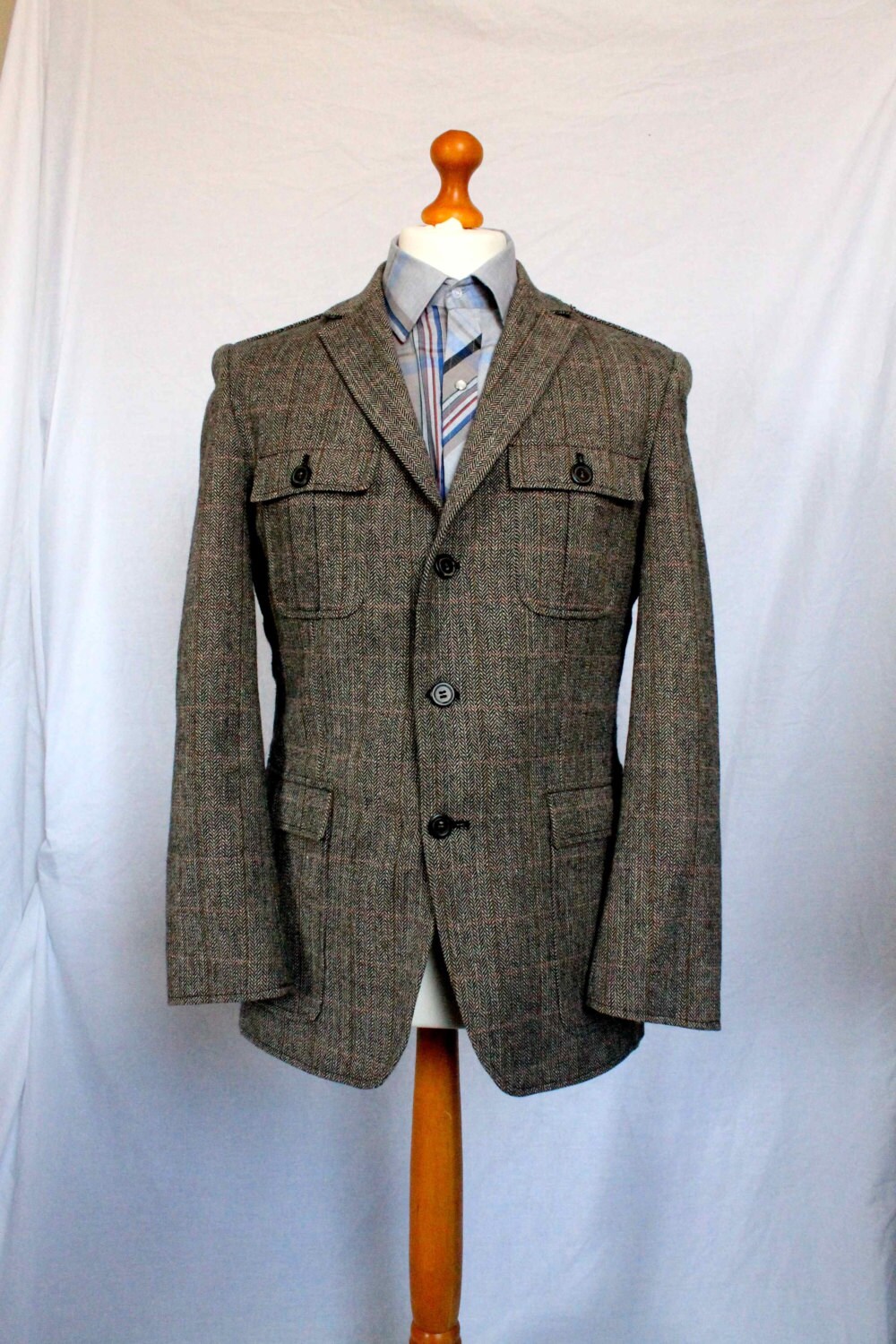 Vintage 1960s Tweed Safari Jacket