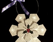 Festive Hand painted Silver Snowflake Ornament
