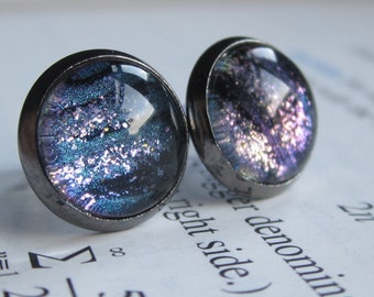 Isotope - Earring studs - science jewelry - science earring - galaxy jewelry - physics earrings - fake plugs - plug earrings - nebula stud