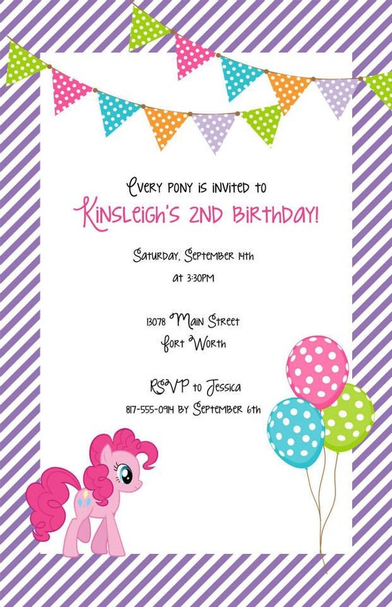 Etsy My Little Pony Invitations 10