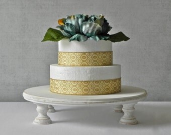 22" Cake Stand Round Cupcake Dessert Rustic Whitewash Vintage Wedding Decor By E. Isabella Designs. As Featured In Martha Stewart Weddings