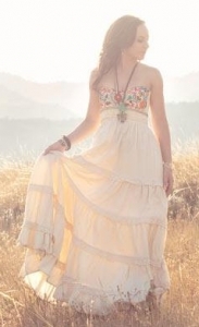 Corazon Mexicano vintage crochet Mexican wedding dress embroidered cotton maxi dress