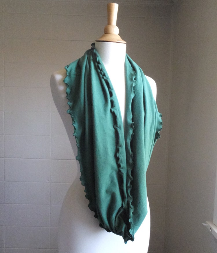 Emerald Green Infinity Scarf Cotton jersey by ellainaboutique