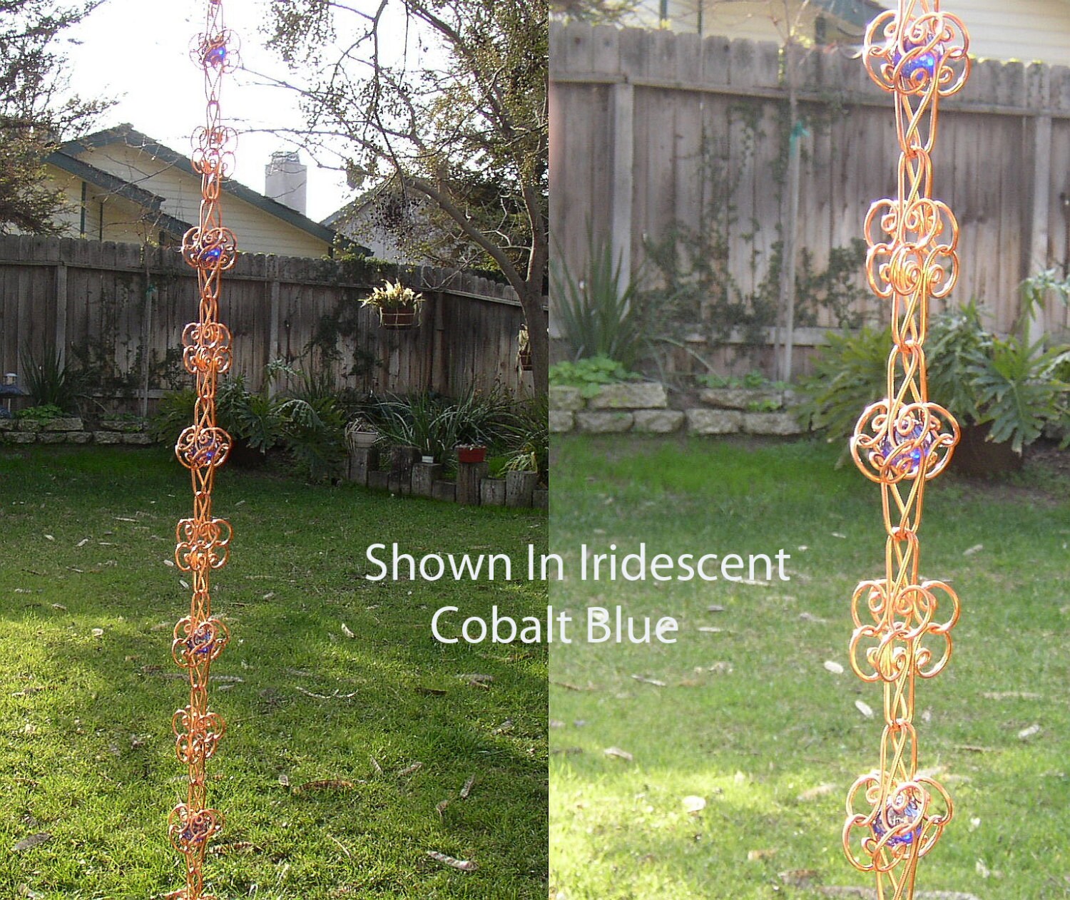 8 Ft Solid Copper Rain Chain Sun Catcher Kusari by TwistsOnWire