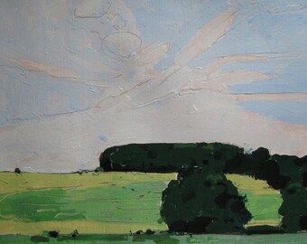 Old Stand, Original Landscape Painting on Paper, Stooshinoff