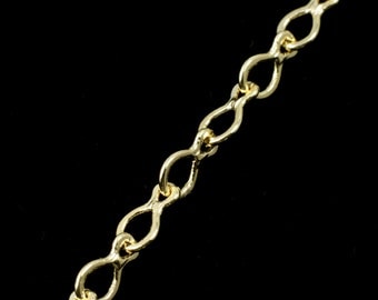 Bright Gold, 3mm x 4mm Drop Link Chain #CC151