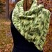 Hand Knit Green Scarf or Shawl Wide Scarf Olive Green Winter Accessories