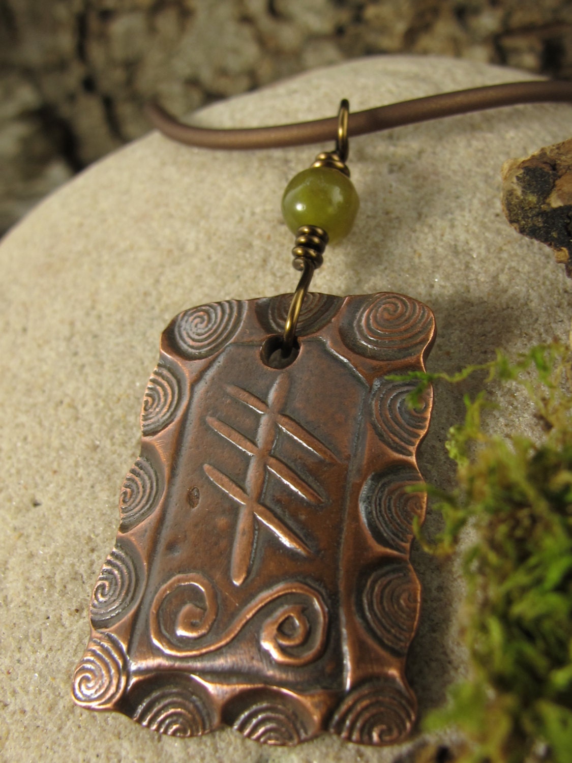 Reed Celtic Tree Astrology Ogham Copper by soulharborjewelry