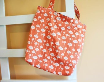 SALE Large Tote Bag by PETUNIAS - diaper bag purse market tote library laptop gym sack gift baby shower nappy everyday ready to ship