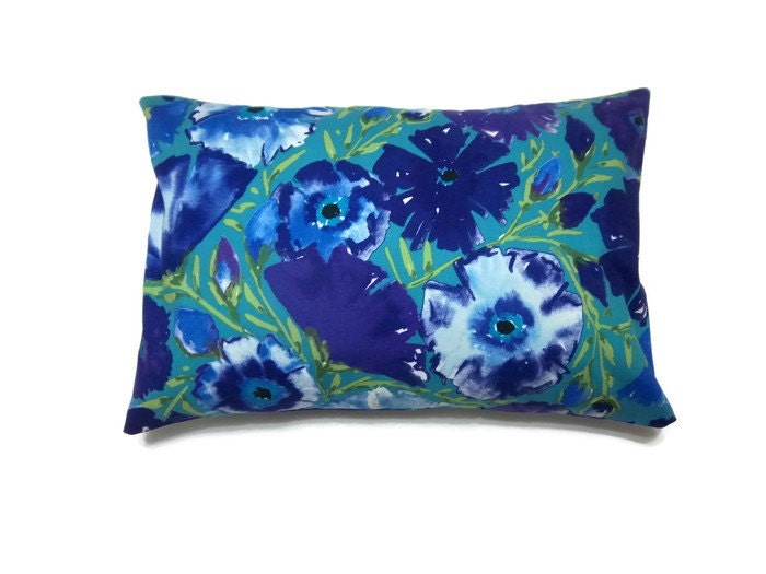 Decorative Pillow Cover Lumbar Purple Blue by LynnesThisandThat