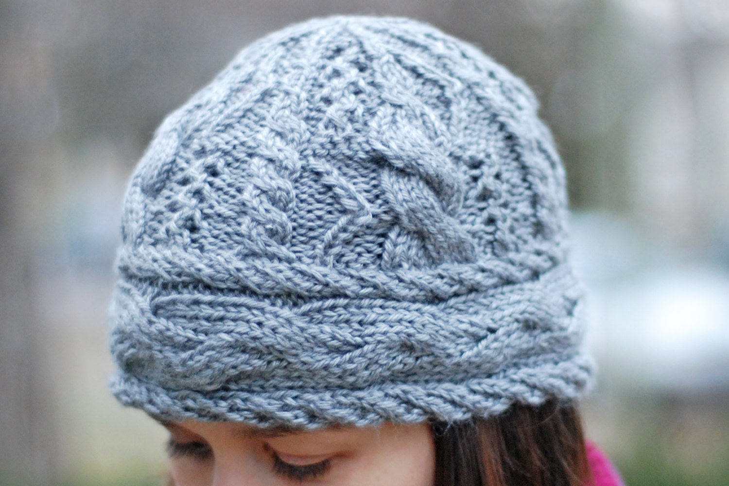 Cedar Lake Cable & Eyelet Hat Knitting Pattern