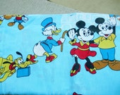 Vintage Sheet, Disney, Mickey, MInnie, Pluto, Donald Duck, McScrooge, Cowboy and Indian Theme