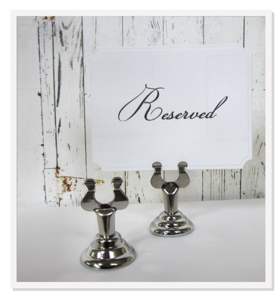 Silver Wedding Table Number Holder Sign Stand by GreenRidgeDesigns