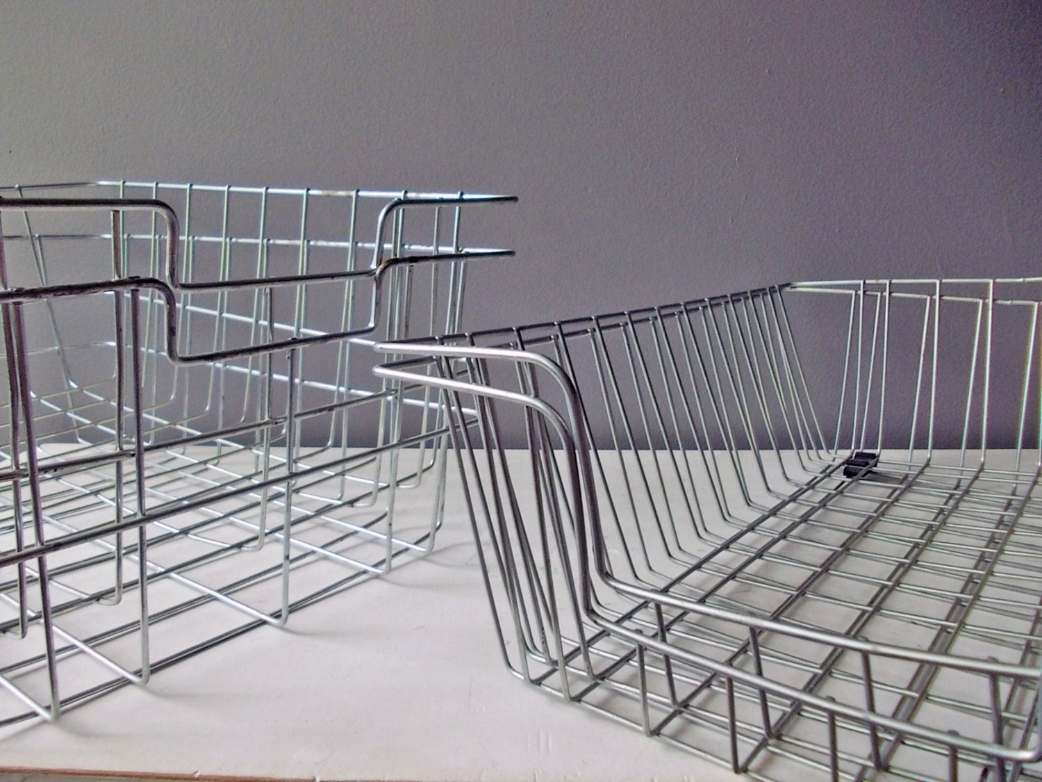 Wire Desk Baskets Metal Office Trays Large Industrial Wire