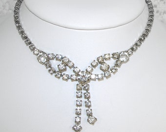 Rhinestone Jewelry Necklace 4 Row Bridal Choker Wedding by OhFaro
