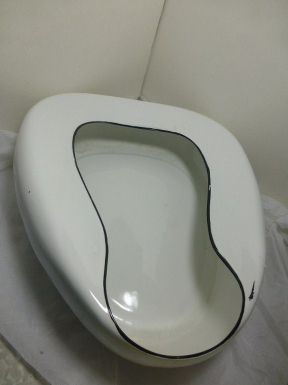Enamelware Bed Pan Urinal Antique Port a Potty