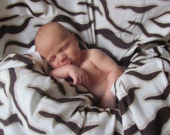 Gauze Swaddler Blanket trio - 3 Oversized Cotton Gauze Receiving Blankets or photo prop - chocolate, your choice, giraffe