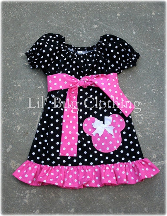 Custom Boutique Clothing Pink White Polka And Black Dots Dot