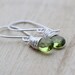 Peridot Earrings In Sterling SIlver, Gold or Rose Gold Fill, Green Gemstone Drops, August Birthstone