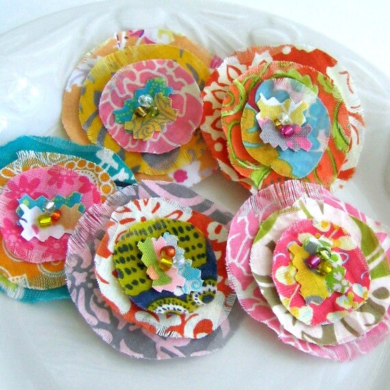 Fabric Flower Embellishments Fabric Flower Applique