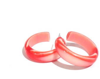 Cherry Red Frosted Hoops red hoop earrings The Leetie by ...