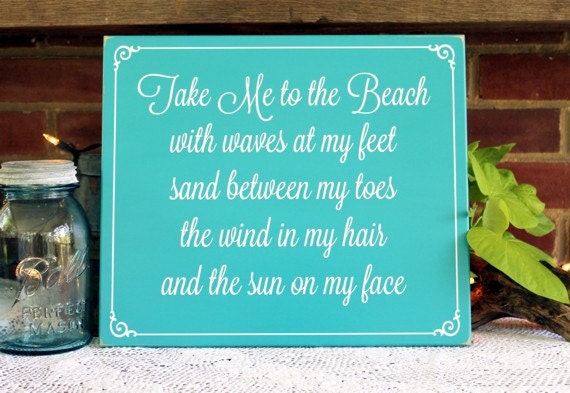 Items similar to Take Me To The Beach Wood Beach Sign Wall Decor ...
