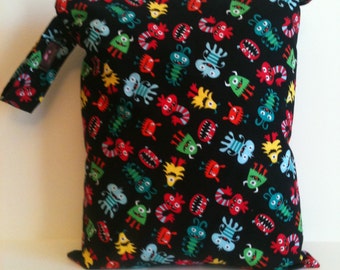 Wet Bag For Cloth Diapers,Wet Bag, Cloth Diaper Bag, Diaper Bag,Gym Bag, XL Monsters