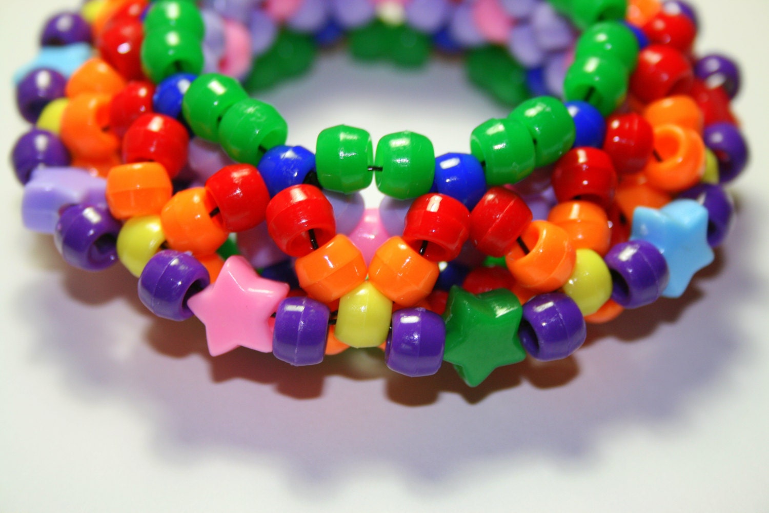 3D Rainbow Kandi Cuff Disc Style UFO Bracelet Raver by Allysin