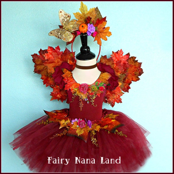 Items similar to Fall Woodland FAIRY COSTUME - child's size 4/6 toddler ...
