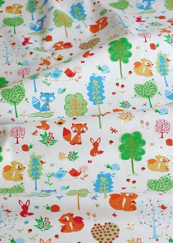 3306 Forest Friends Cotton Linen Blend Fabric 59 Inch