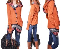 Unique Denim Patchwork Cardigan Sweater Jacket