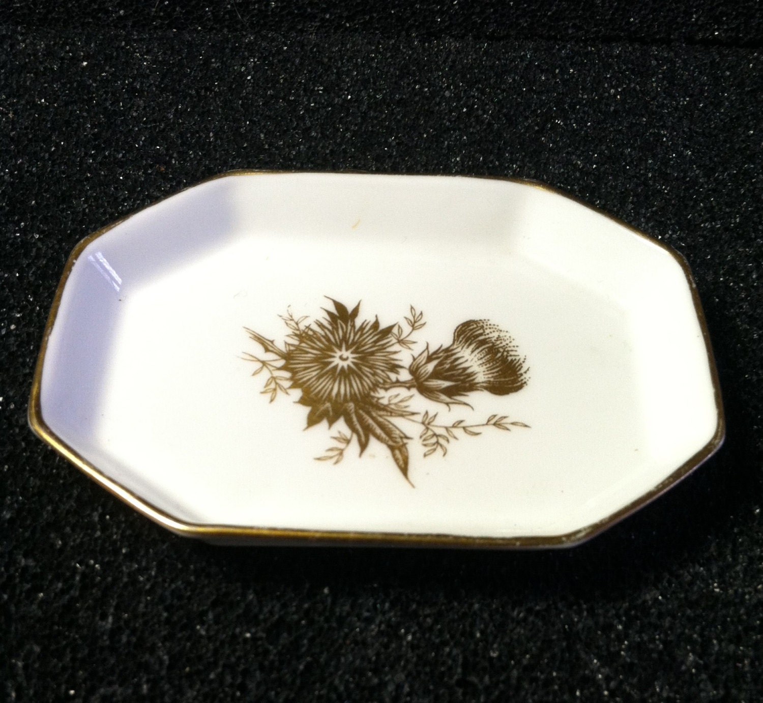 Thistle Bone China Hammersley England Gold Porcelain Pin Tray