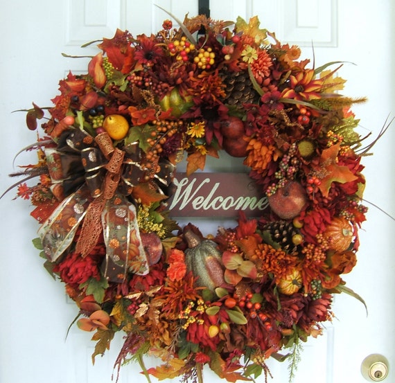 XL Stunning Autumn wreath welcome wreath Thanksgiving